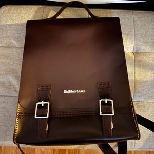 Dr. Martens maroon leather backpack